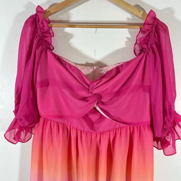 LOVERS & FRIENDS Camila Mini Dress in Sunrise Womans Large Folklore Fairy - Picture 4 of 13